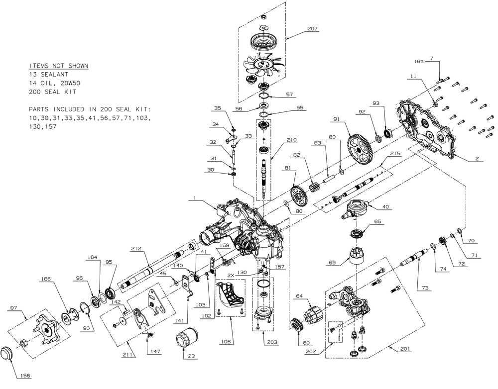 Transmission (Rh) Diagram and Parts List for ZTX4-48KH (47RSAAA6010)(2020) Cub Cadet Lawn Tractor